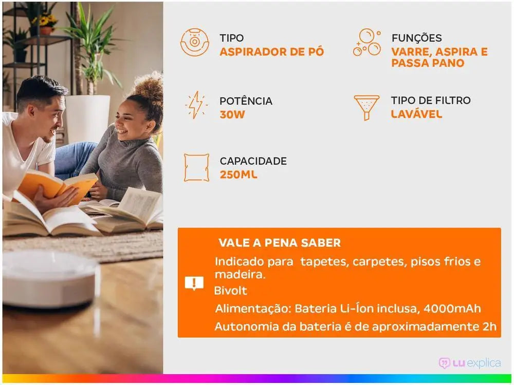 Robô Aspirador WAP W96 30W – Bivolt.