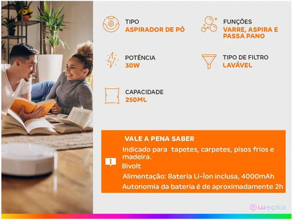 Robô Aspirador WAP W96 30W – Bivolt.