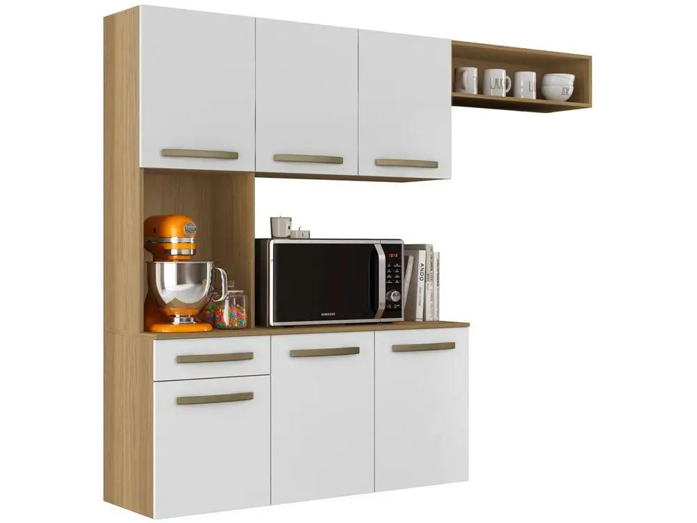 Cozinha Compacta Aramóveis Carol com Balcão 6 Portas 1 Gaveta