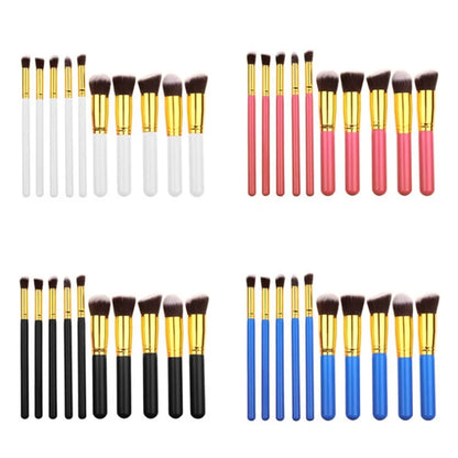 Kit 10 Pincéis Kabuki Profissional Contorno Esfumado Maquiagem