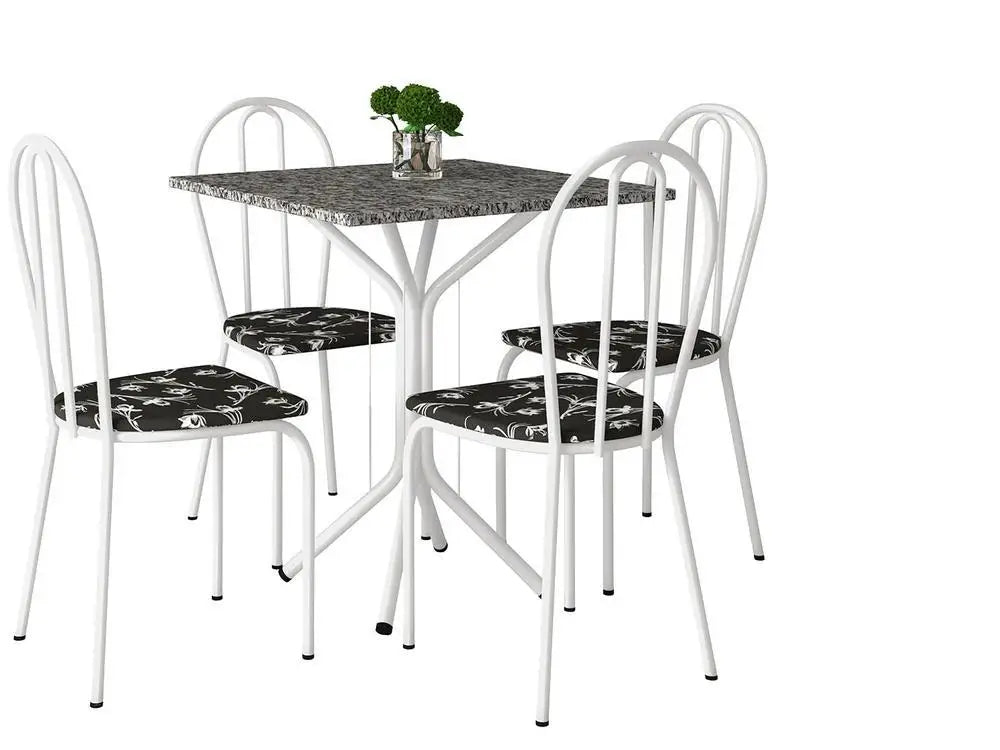 Conjunto Mesa de Jantar 4 Cadeiras Thais Branca Madesa
