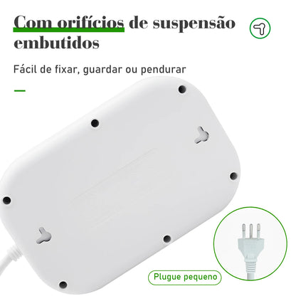 Filtro de Linha Extensão Elétrica Adaptador Tomada 10A 110-220V com USB