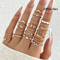 Conjunto 28 Peças Anéis Fashion Geométricos Feminino Cristal Coração