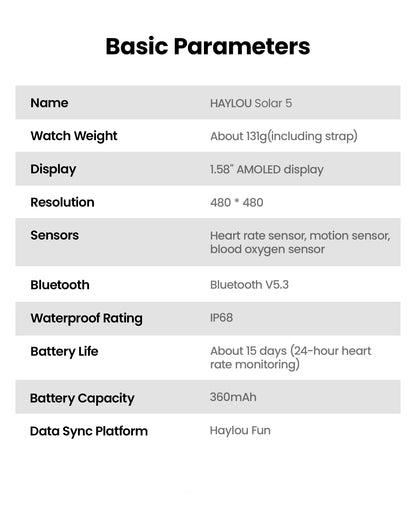 Smartwatch HAYLOU Solar 5 1.58" AMOLED - Relógio Inteligente Premium