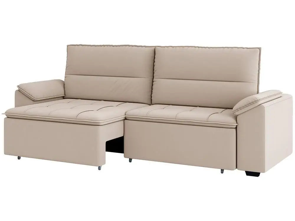 Sofá Retrátil e Reclinável 5 Lugares Veludo Panamá Besthouse