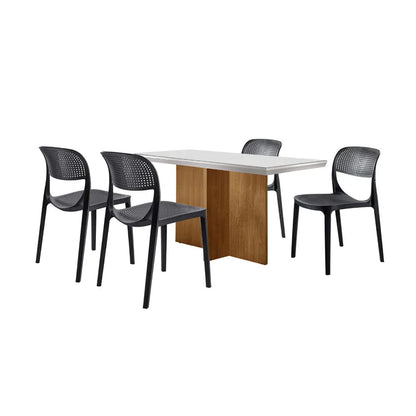 Conjunto Mesa de Jantar 120cm com 4 Cadeiras Zoe Madesa