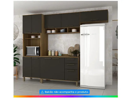 Cozinha Compacta Luciane Suíça 7 Portas - Móvel Completo para Cozinha