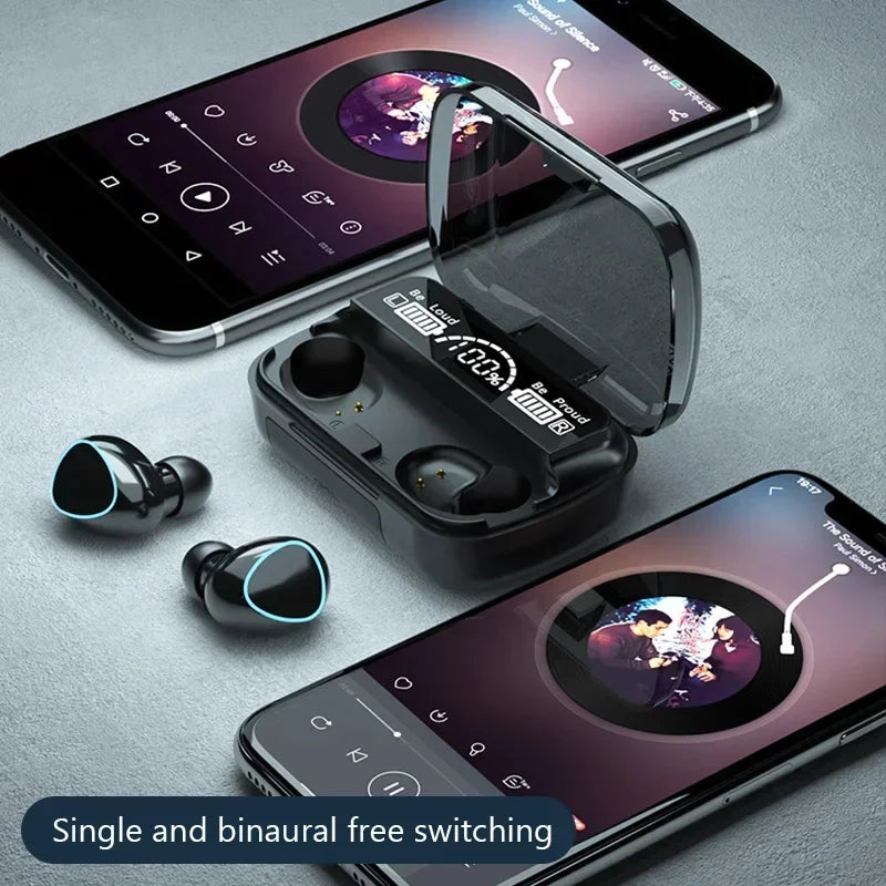 Fone de Ouvido Bluetooth M10 com Microfone e Display LED - TWS Sem Fio