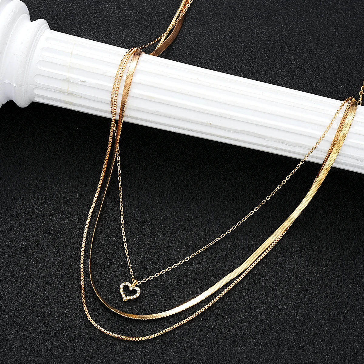 Conjunto 9 Peças Colares Choker Simples Feminino Amor Coração Estrela Pingente