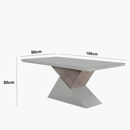 Conjunto Mesa de Jantar Aster 180cm Tampo MDF com 6 Cadeiras Safira Móveis Modernos