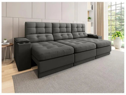 Sofá Retrátil e Reclinável 4 Lugares Velosuede Neon Next Sofas