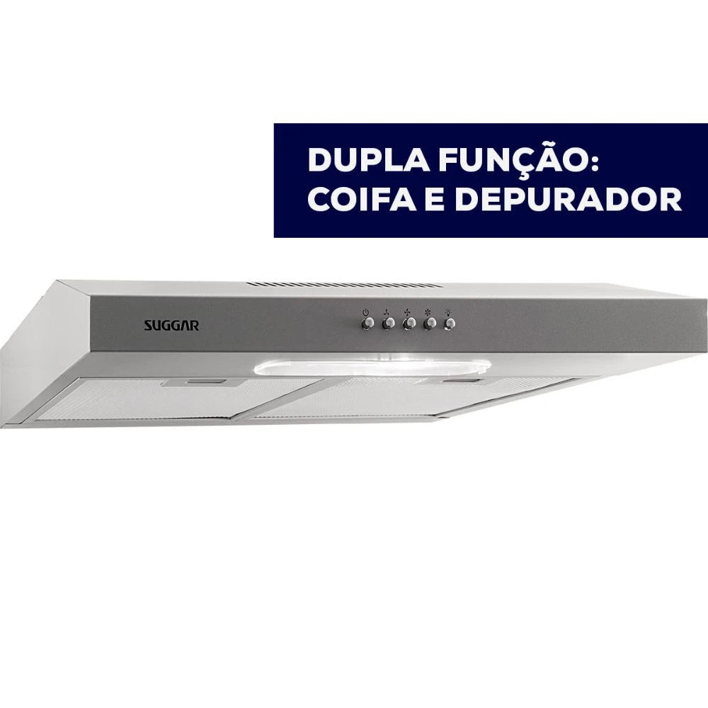 Depurador de Ar Scouper Slim Suggar 60cm 3 Velocidades DPS161PR/DPS162PR – Prata.