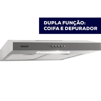 Depurador de Ar Scouper Slim Suggar 60cm 3 Velocidades DPS161PR/DPS162PR – Prata.