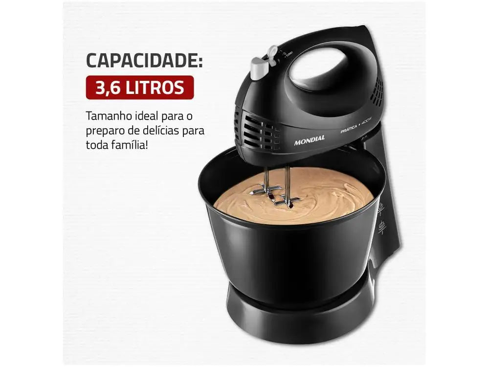 Batedeira Manual Mondial Practice B-44-B 400W Preta - 220V