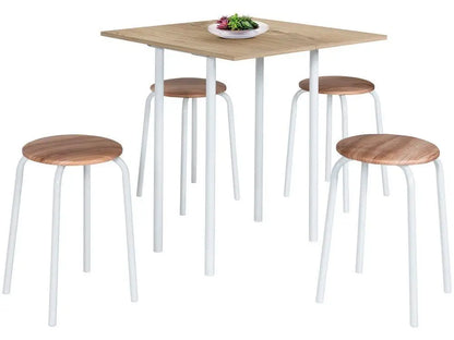 Conjunto Mesa Dobrável com 4 Banquetas - Economia de Espaço