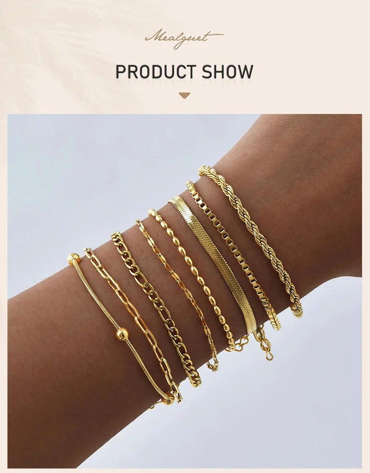 Pulseira Feminina Aço Inoxidável Empilhável Antialérgica