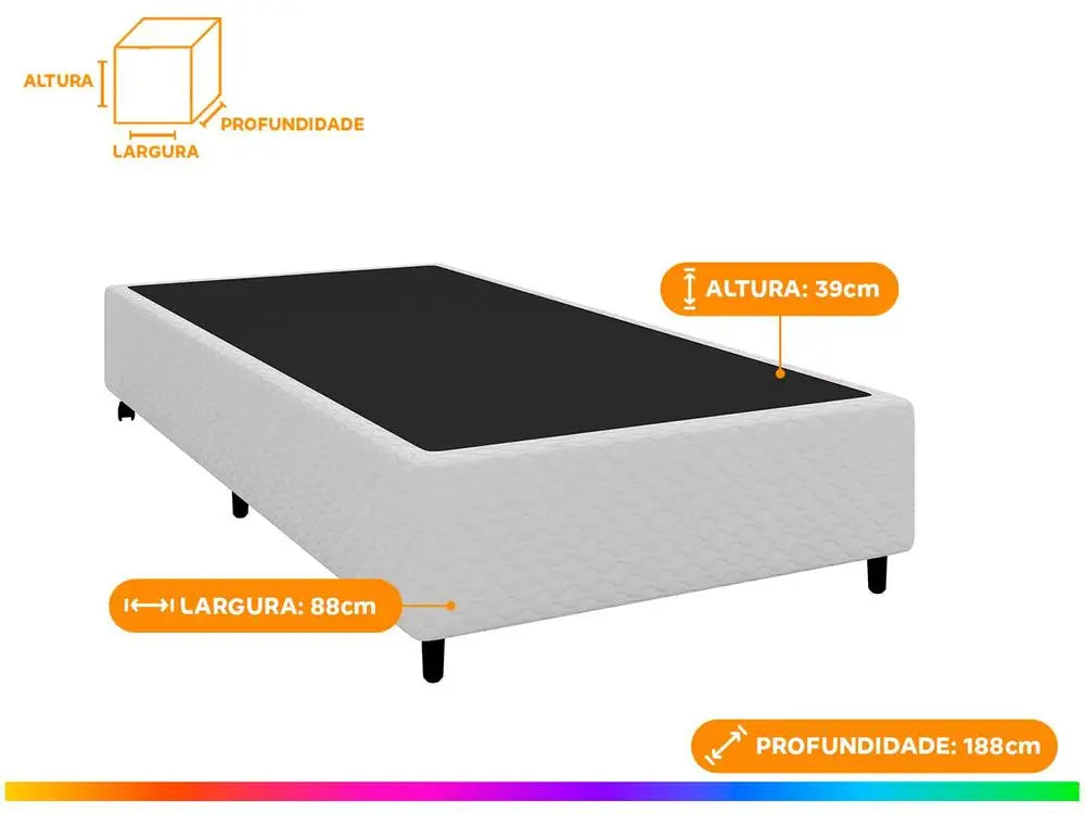 Base Box Solteiro Gazin 27x138x188cm Diamond Blue