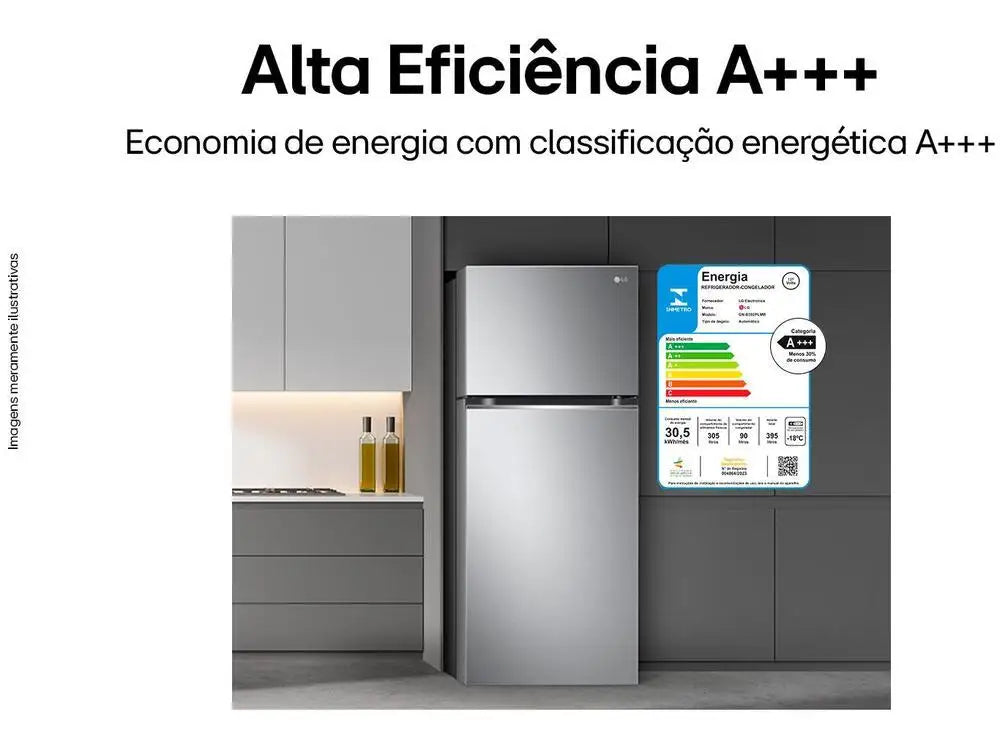 Geladeira LG Frost Free Duplex 395L - 110V | Freezer Superior e Sistema Anticongelamento