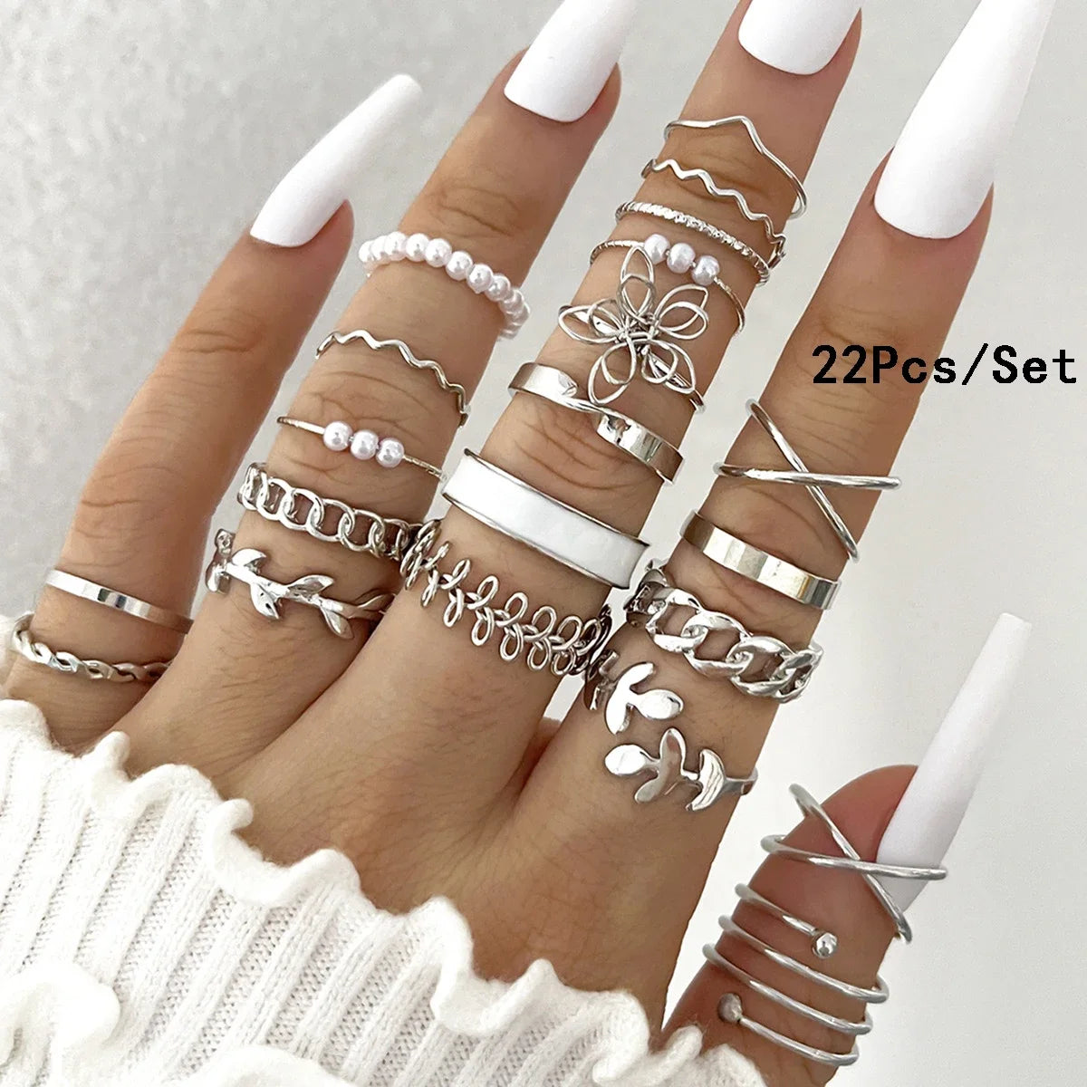 Conjunto 28 Peças Anéis Fashion Geométricos Feminino Cristal Coração