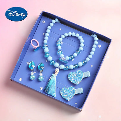 Conjunto 7 Peças Joias Infantil Disney Frozen Colar Presente Meninas Brinquedo