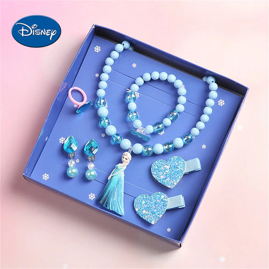 Conjunto 7 Peças Joias Infantil Disney Frozen Colar Presente Meninas Brinquedo