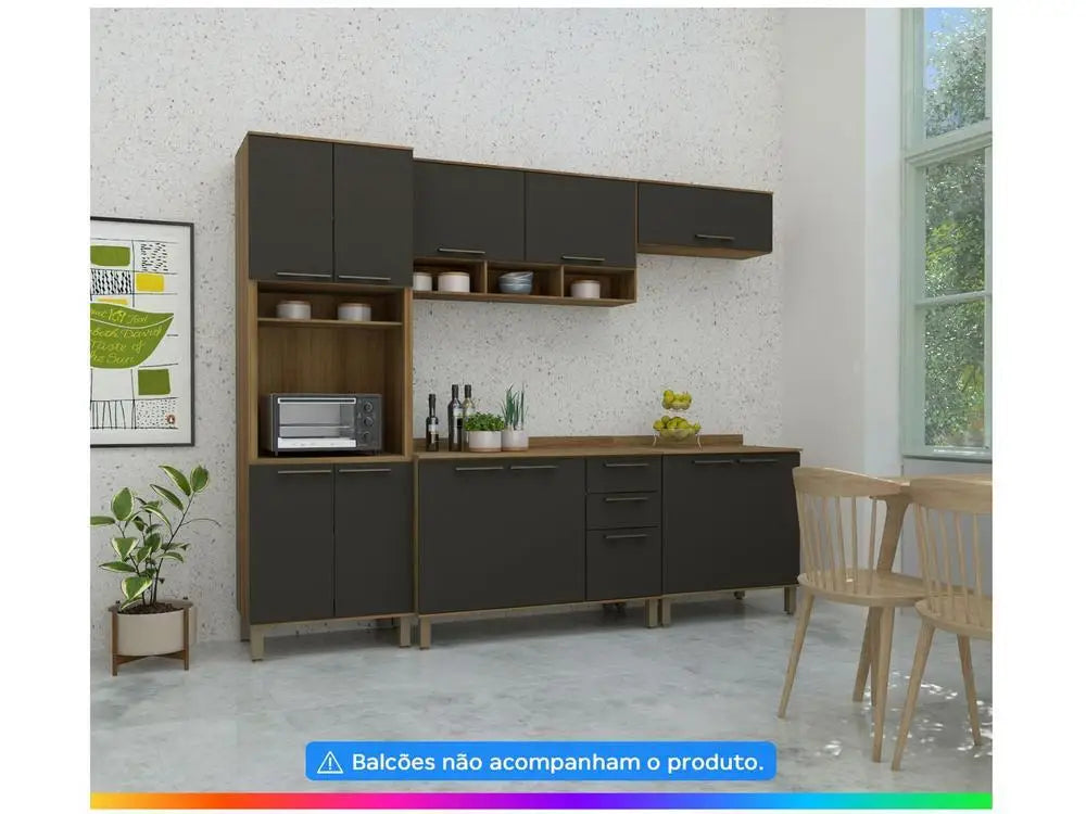 Cozinha Compacta Luciane Suíça 7 Portas - Móvel Completo para Cozinha
