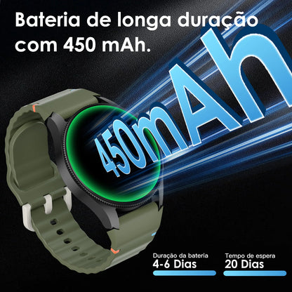Smartwatch AURAFIT Original Masculino GPS NFC Rastreamento Chamadas BT Monitor Saúde