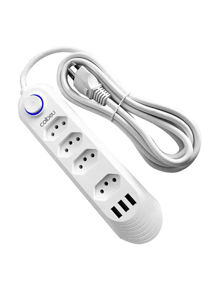 Torre de Tomadas 2M com USB Filtro de Linha Retrátil Coibeu B04U