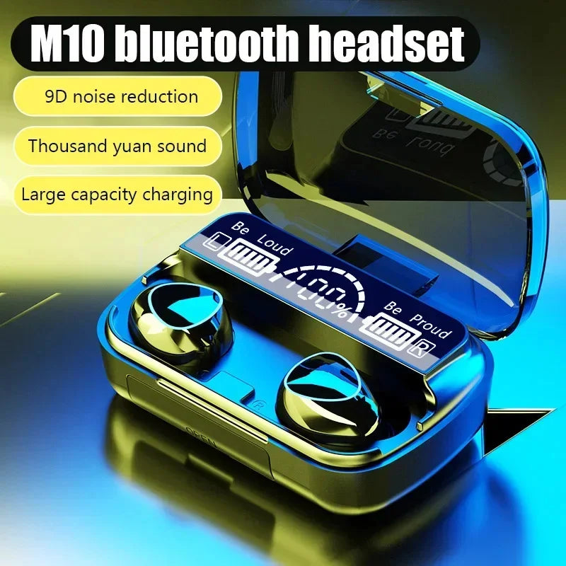 Fone de Ouvido Bluetooth M10 com Microfone e Display LED - TWS Sem Fio