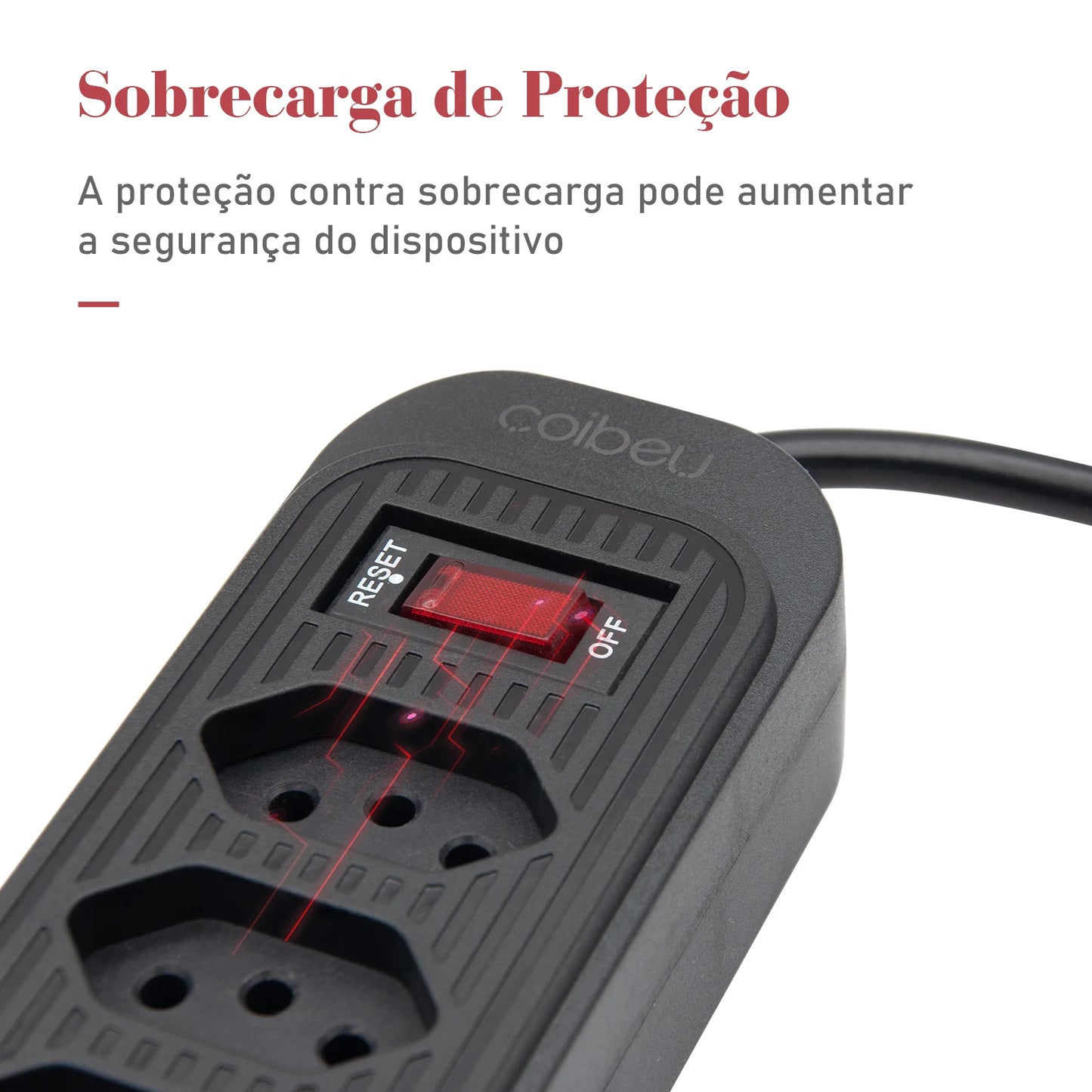 Extensão De 4 Tomadas Com 3 Usb Branco Bivolt 2 Metros Preto, Extensão Tomada,Suporte a Tensão de 110-220V, Potência de 2500W，