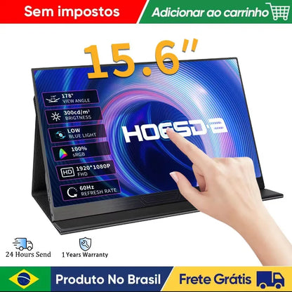 Monitor Portátil Touch 15.6" - Tela Sensível ao Toque Móvel