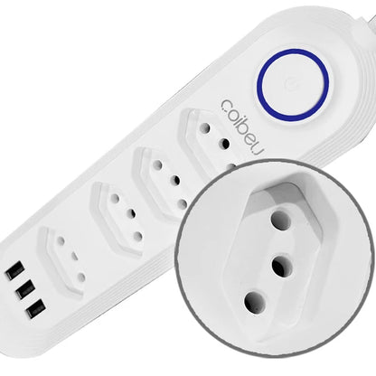 Torre de Tomadas 2M com USB Filtro de Linha Retrátil Coibeu B04U