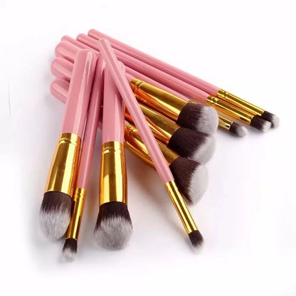Kit 10 Pincéis Kabuki Profissional Contorno Esfumado Maquiagem