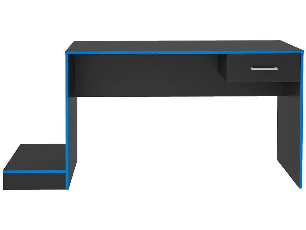Mesa Gamer Artely Preta e Azul com 1 Gaveta