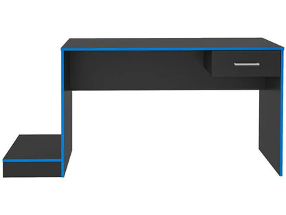 Mesa Gamer Artely Preta e Azul com 1 Gaveta