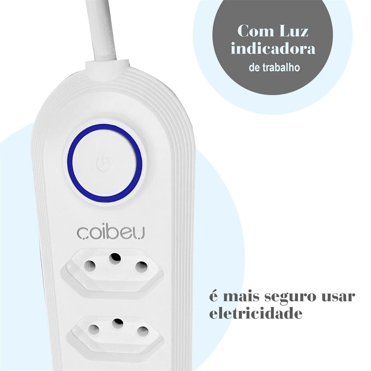 Torre de Tomadas 2M com USB Filtro de Linha Retrátil Coibeu B04U