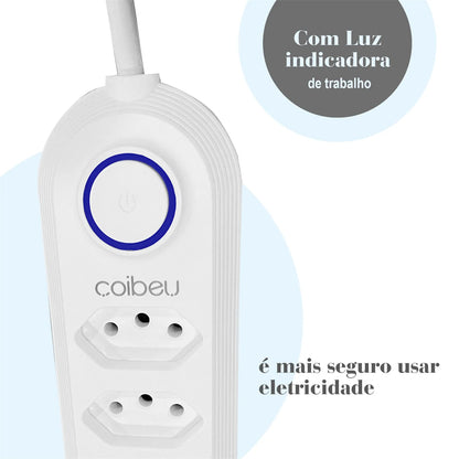 Torre de Tomadas 2M com USB Filtro de Linha Retrátil Coibeu B04U