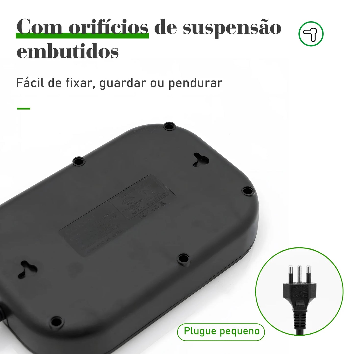 Filtro de Linha 2M com USB Proteção Sobrecarga Tomadas Coibeu