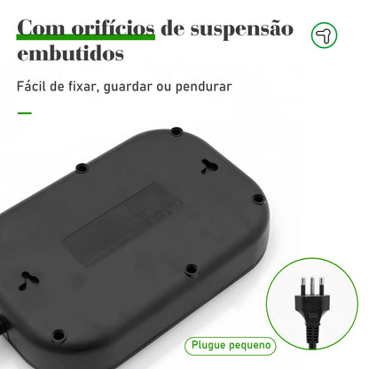 Filtro de Linha 2M com USB Proteção Sobrecarga Tomadas Coibeu