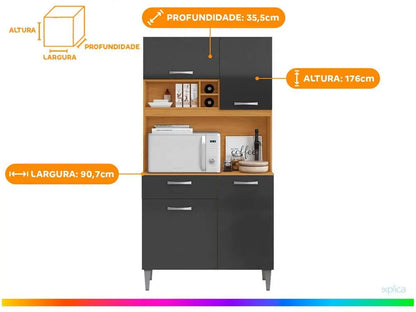 Cozinha compacta Malva com 4 portas e 1 gaveta Aramobile