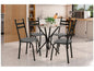Conjunto Mesa de Jantar 4 Cadeiras Tampo Vidro Preto Capri Madesa
