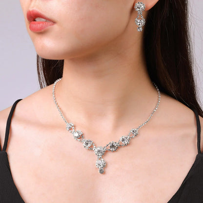 Conjunto 2 Peças Colar e Brincos Azul Feminino - Presente Aniversário
