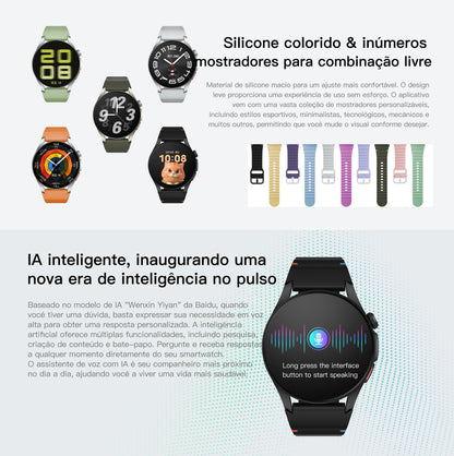 Smartwatch AURAFIT Original Masculino GPS NFC Rastreamento Chamadas BT Monitor Saúde