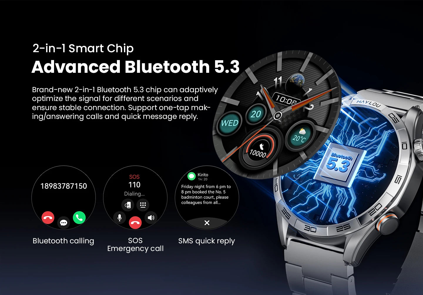 Smartwatch HAYLOU Solar 5 1.58" AMOLED - Relógio Inteligente Premium