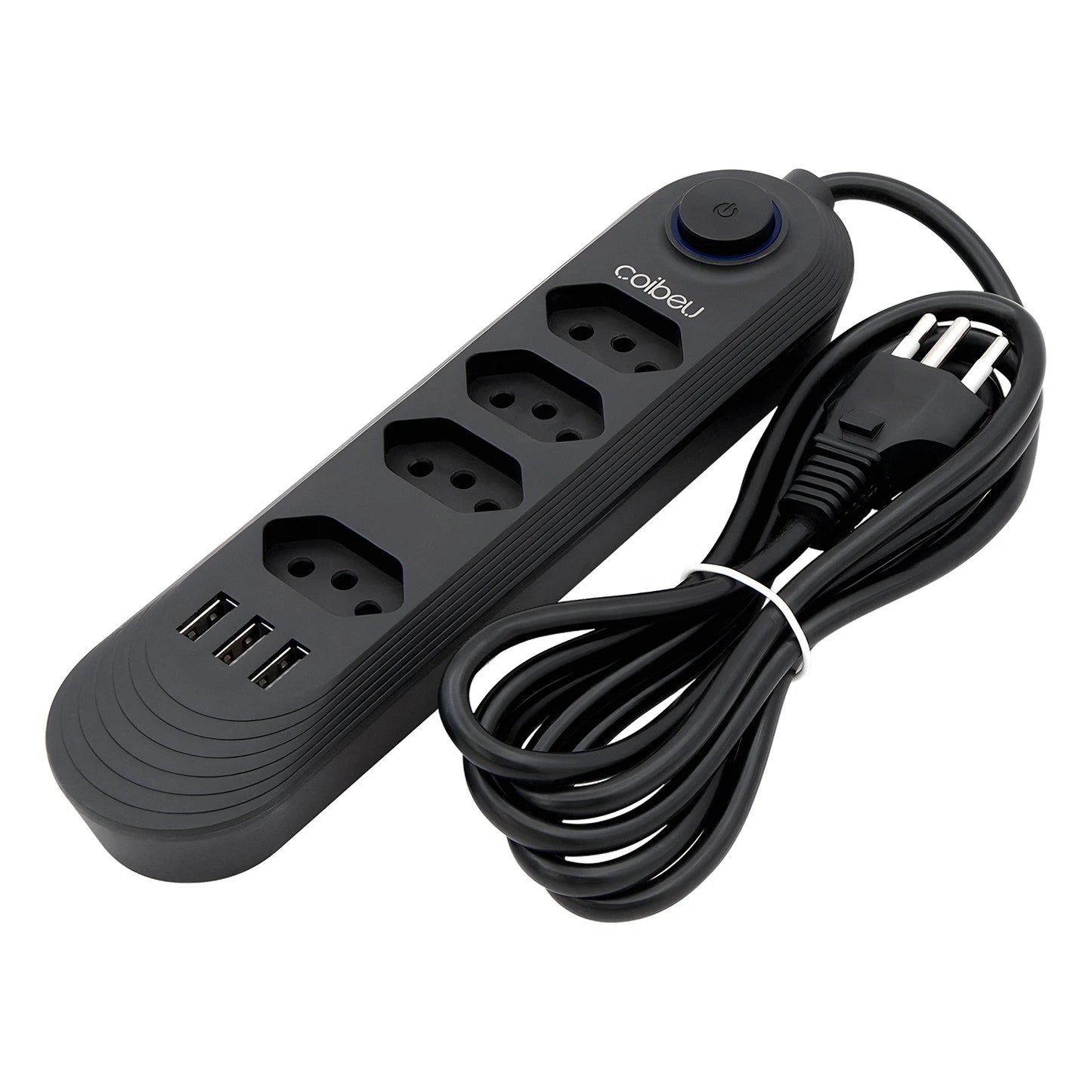 Torre de Tomadas 2M com USB Filtro de Linha Retrátil Coibeu B04U
