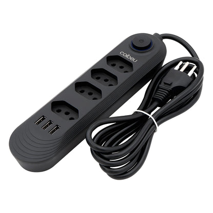 Torre de Tomadas 2M com USB Filtro de Linha Retrátil Coibeu B04U