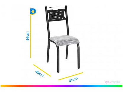 Conjunto Mesa de Cozinha Retangular 4 Cadeiras Poeme Madesa