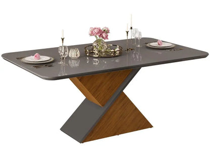 Conjunto Mesa de Jantar 6 Cadeiras Cinza Firenze Madesa