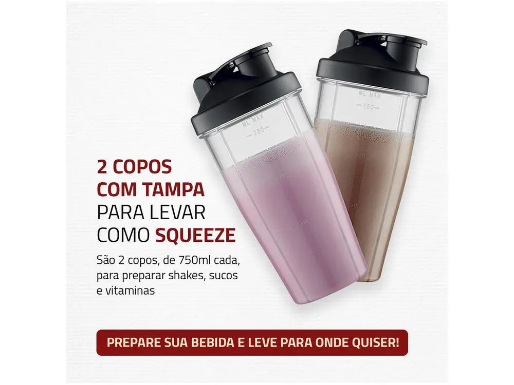 Blender Mondial DG-01 Personal Blender 300W 2 Velocidades Preto e Prata - 110V