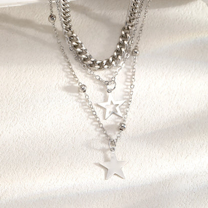 Conjunto 9 Peças Colares Choker Simples Feminino Amor Coração Estrela Pingente
